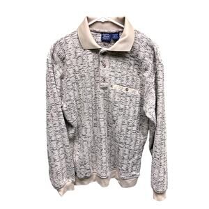 John Blair Fine Menswear Cream Polo Shirt 1/4 Button Collared Casual Jersey